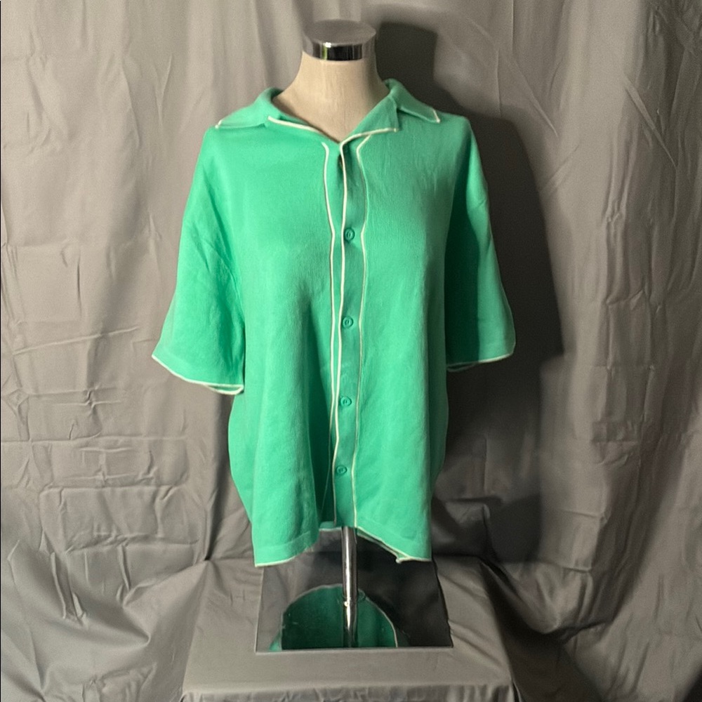 Original Use Mint Green Casual Button-Down Shirt